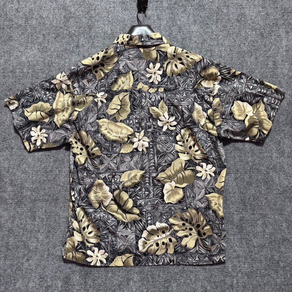 Vintage Quiksilver Loop Collar Shirt Mens M Tropical Monstera Floral Aloha Shirt - Picture 6 of 10